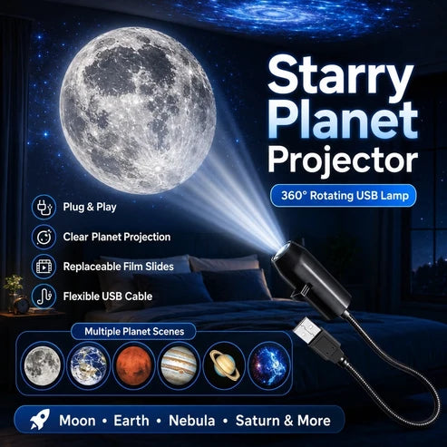 Ceiling Moon Earth Projection - 6 Lens USB
